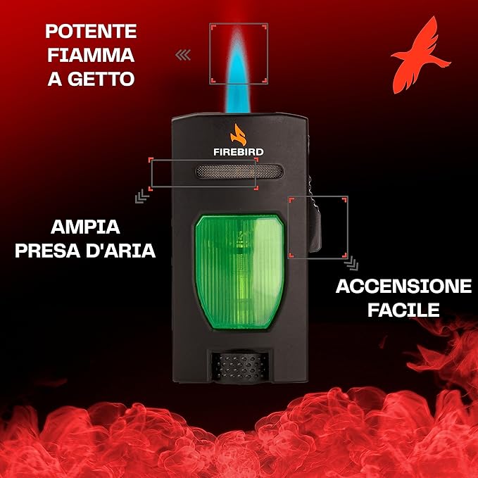 Briquet jet coupe-vent à flamme Firebird Rogue