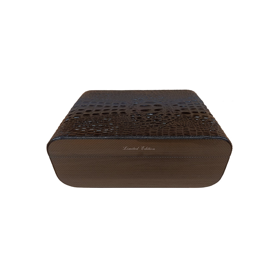 Humidor en fibre de carbone et cuir