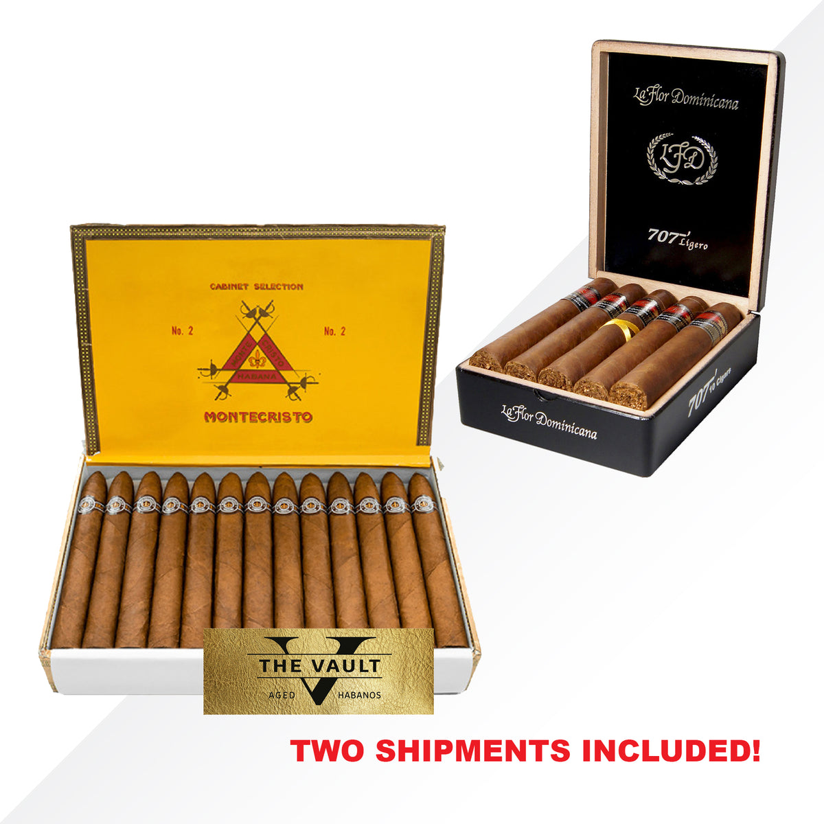 Montecristo No.2 THE VAULT + La Flor Dominicana 707 10 pièces